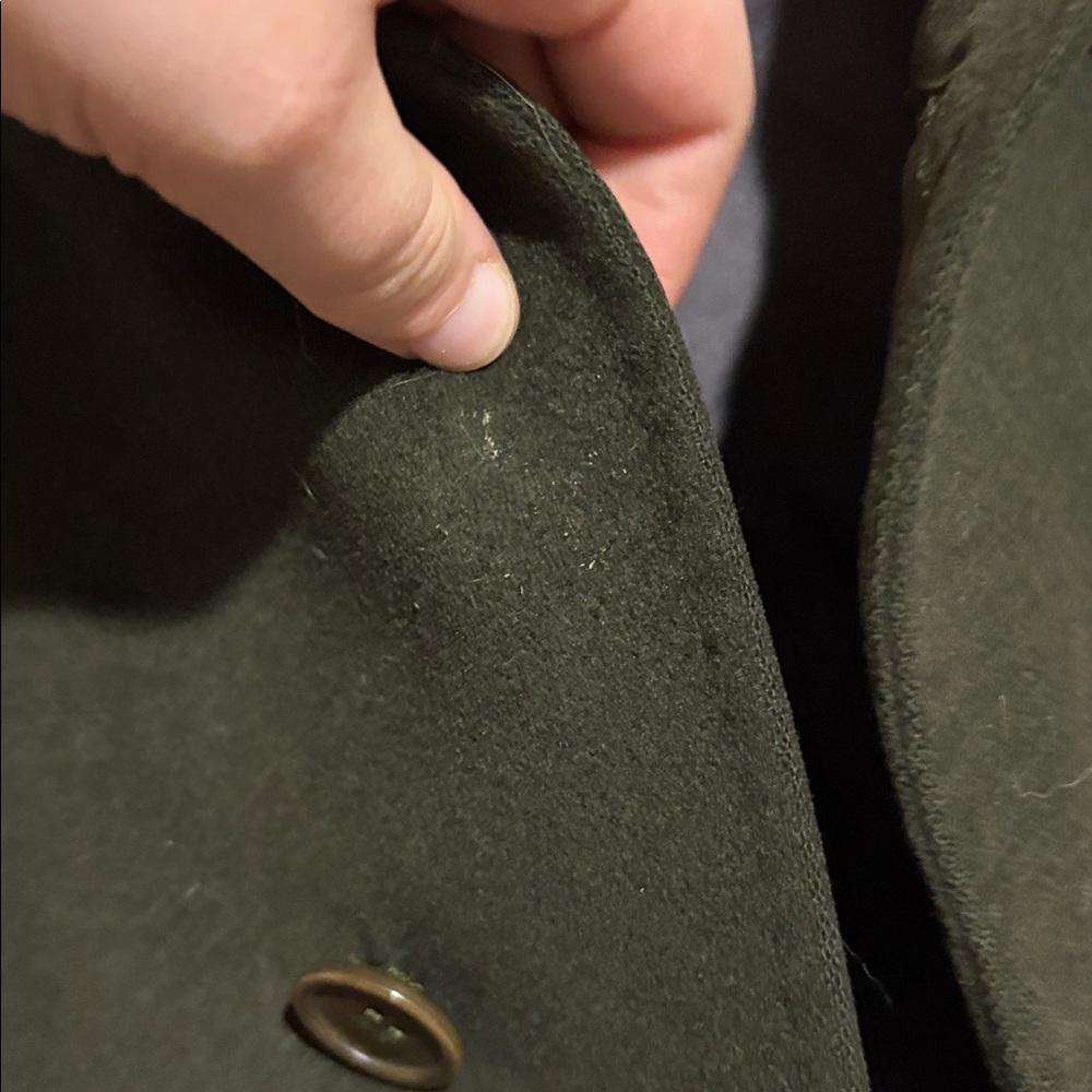 Saks Fifth Avenue Loro Piana fits men's L-XL olive green cashmere wool coat - Picture 5 of 12